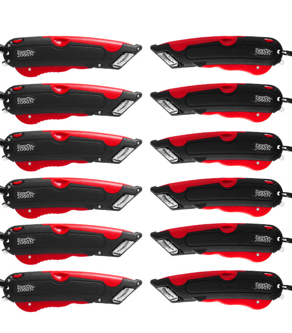 Small Red Box Cutter Easy Box Cutter 2000 Red, 12-Pack